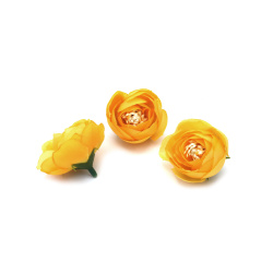 Peony Flower Head / 40 mm, Dark Yellow - 5 pieces