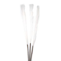 Creangă de iarbă de pampas pentru decor 460 mm culoare albă - 3 bucăți