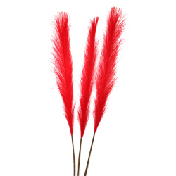 Creangă de iarbă de pampas pentru decor 460 mm culoare roșie - 3 bucăți
