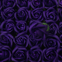 Elegant Dark Purple Scented Soap Rose 50 mm – Perfect for Romantic Gifts, Floral Arrangements & Home Décor