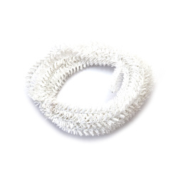 Ghirlandă de Crăciun decorativă, culoare albă, lățime 1,5 cm ~5 metri