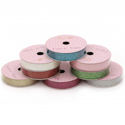 Ribbon 15 mm with brocade self-adhesive assorted colors -1.8  