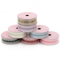 Textile ribbon 25 mm mesh with  lace Different colors-1.82 meters