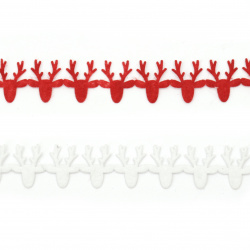 Textile tape 15 mm self-adhesive motif CHRISTMAS reindeer ASSORTED colors -1.82 meters