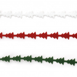 Banda textilă 10 mm motiv autoadeziv CRĂCIUN Pom de Crăciun Culori asortate -1,82 metri