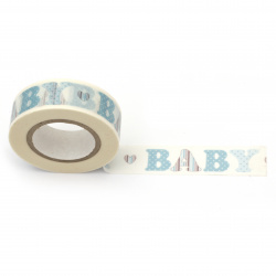 URSUS Masking Tape with print BABY, Size: 15mmx10m, Color Blue - 1 piece