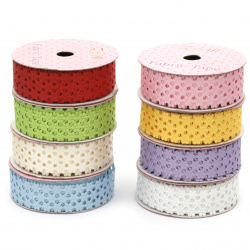 Ribbon satin flowers 22 mm Mix colors -1.80 meters