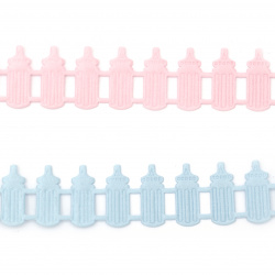 Ribbon satin baby bottle 25 mm assorted colors -1.80 meters