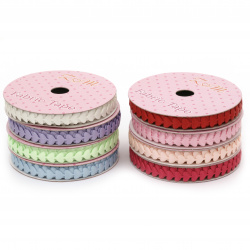 Ribbon satin hearts 8 mm assorted colors -1.80 meters