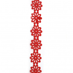 Ribbon satin flower 40 mm color red -3 meters