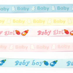 Baby  satin Ribbon 25 mm assorted colors -1.80 meters