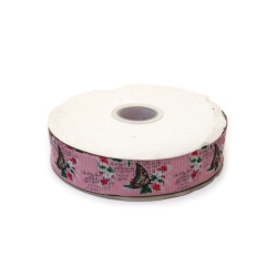No disponible en línea. También puedes comprar en las tiendas EM ART y en el +359 884 000 893 Cinta grosgrain satinada 25 mm, rosa con diseño de mariposas - 3 metros
