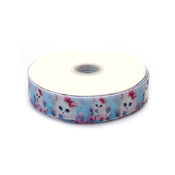 No disponible en línea. También puedes comprar en las tiendas EM ART y en el +359 884 000 893 Cinta grosgrain satinada de 25 mm, azul claro con diseño de gatitos - 3 metros para manualidades