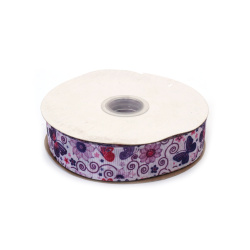 No disponible en línea. También puedes comprar en las tiendas EM ART y en el +359 884 000 893 Cinta grosgrain satinada decorativa de 25 mm, blanca con estampado de mariposas moradas - 3 m para manualidades