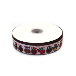 No disponible en línea. También puedes comprar en las tiendas EM ART y en el +359 884 000 893 Cinta grosgrain de satén 25 mm, blanca con estampado de búhos marrones - 3 metros