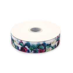No disponible en línea. También puedes comprar en las tiendas EM ART y en el +359 884 000 893 Cinta grosgrain satinada de 25 mm, blanca con motivo de flores de ciclamen - 3 metros