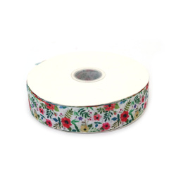 No disponible en línea. También puedes comprar en las tiendas EM ART y en el +359 884 000 893 Cinta grosgrain satinada 25 mm, blanca con estampado multicolor de rosas chinas - 3 metros