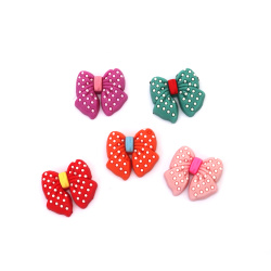 Rubber Figure, 26x25x6 mm, Bow, MIX Colors - 10 Pieces