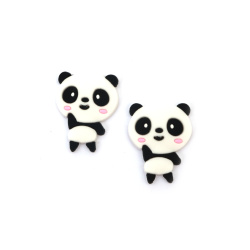 Figurină din cauciuc 25x31x3 mm panda culoare alb și negru - 10 bucăți