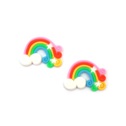 Rubber Figurine, 34x24x3 mm, Colorful Rainbow - Set of 10