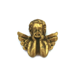 Figurine angel polyresin 24x33x10 mm culoare miere - 2 buc