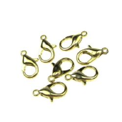Lobster Claw Clasp Jewellery Making 8x16 mm white gold -50 pieces
