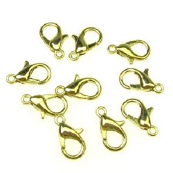 Lobster Claw Clasp Jewellery Making 6x12 mm white gold -50 pieces