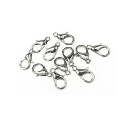 Lobster Claw Clasp Jewellery Making 6x12 mm color stainless steel -20 pieces