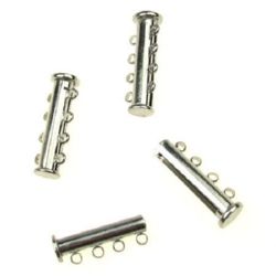 DIY Clasp Magnetic 25x10x7 mm two parts four ears color silver