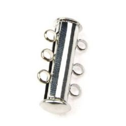 DIY Clasp Magnetic two parts 21x10x7 mm three ears color silver