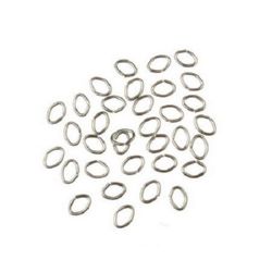 Metal Oval Jewelry Connector /  7x5x0.9 mm / Silver - 200 pieces