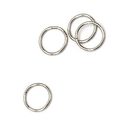 Metal Open Split Ring for DIY Key-chains, Bracelets, Charms / 16x1.5 mm / Silver - 50 pieces