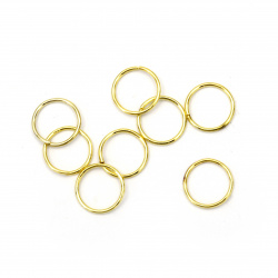 Metal Jump Rings, Jewelry Connectors / 9x0.7 mm / Gold - 200 pieces
