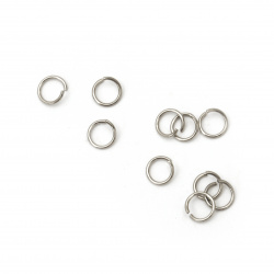 Steel Ring, 5x0.6 mm Thickness, Silver - Pack of 200
