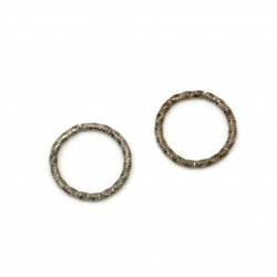 Metal Embossed Ring / 15x1.5 mm, Inner Diameter: 12 mm - 20 pieces