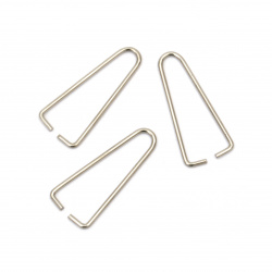 Stainless Steel Triangular Element / 30x13x1 mm / Color: Silver - 10 pieces