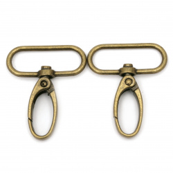 Key Chain Clip / 32x11x45 mm /  Antique Bronze - 2 pieces