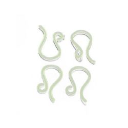 Fish Hook Earring Making Metal 13x7x1 mm hole 1 mm silicone transparent -100 pieces