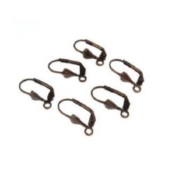 Fish Hook Earring Making Metal16x10 mm with closing color antique copper -10 pieces