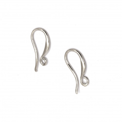 Fish Hook Earrings for DIY Jewelry Making / 15x7 mm / Silver - 10 pieces