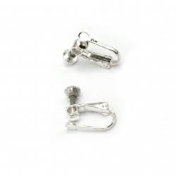 Metal Earring Hook Clasp / 15x10 mm / Silver - 10 pieces