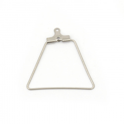 Steel Hoop Earrings for DIY Jewelry Making / 28x26x2 mm /  Hole: 1 mm / Silver - 4 pieces