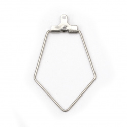 Steel Hoop Earrings for Handmade Jewelry Design / 36x22x2 mm / Hole:1 mm / Silver -  4 pieces