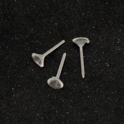 Σκουλαρίκι 13x5x1 mm τρύπα 1 mm σιλικόνη διαφανής -100 τεμάχια