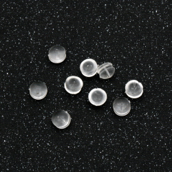 Capac de cercei din silicon 5x5x4 mm gaura 0,5 mm -10 bucati