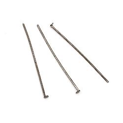 Flat Head Pins for Jewelry Making / 38 mm / Graphite - 10 grams ~ 61 pieces