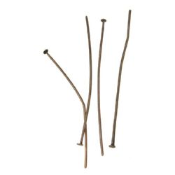 Flat Head Pins for DIY Jewelry Making Findings / 50 mm / Copper  - 10 grams ~ 45 pieces