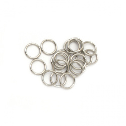 Metal Jump Ring / 9x1 mm / Color: Silver - 100 pieces