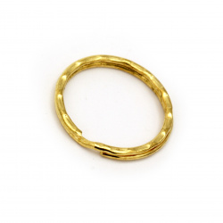 Inel cheie 25x3 mm două viraje culoare aurie -20 bucăți