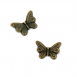 Margele fluture metalice 12x17x3 mm culoare bronz antic - 10 bucati